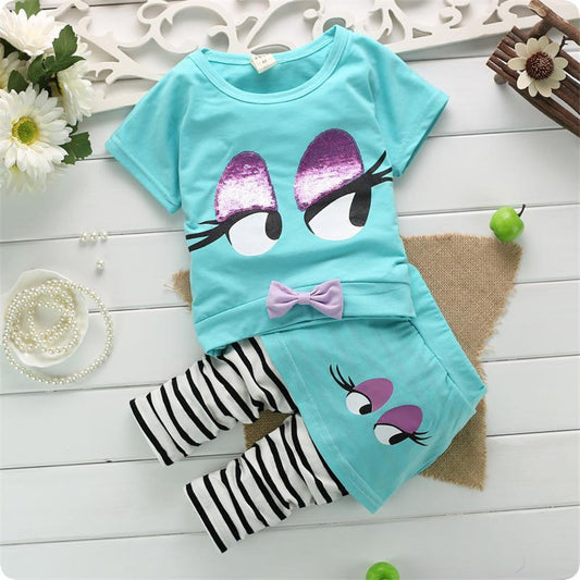 New Arrival Summer Children girls Sets Novelty Kids clothing,Two color yellow/blue
