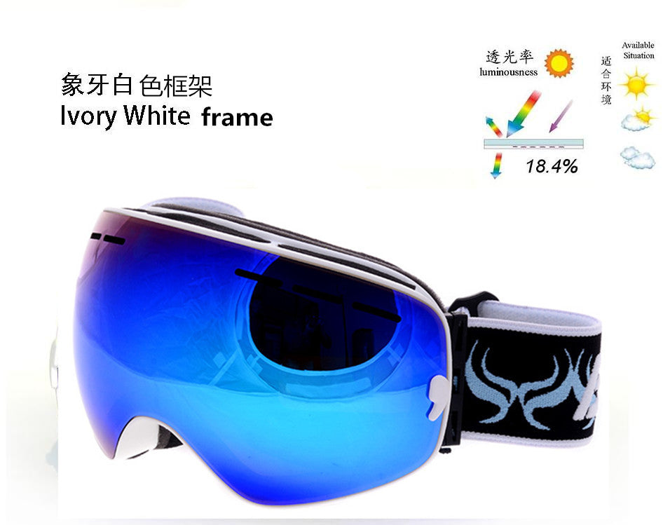 Sports brand snowboard goggles large lens anti fog big spherical Genuine winter motocross skiing glasses gafas esqui snow-3100 - Shopy Max