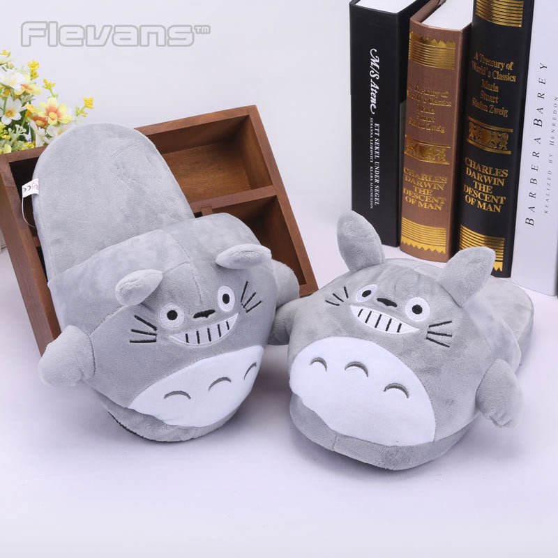 Anime Cartoon Totoro Cat Buss Fairydust Plush Shoes Home House Winter Slippers for Children Women Men Kids Slippers ANSE039