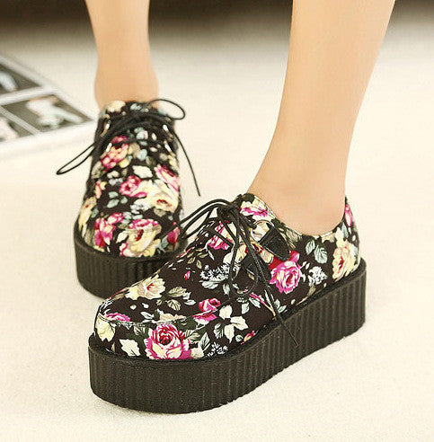 Size 35-41 Creepers Shoes Woman Casual Vintage plus size creepers platform shoes zapatos mujer Women Flats women Shoes - Shopy Max