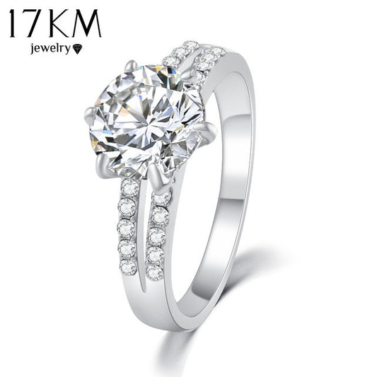 New Arrival Fashion Luxury Cystal Zircon Ring Wedding Jewelry High Quality Alloy Plating 18K Gold Rings Women Accessories CS12