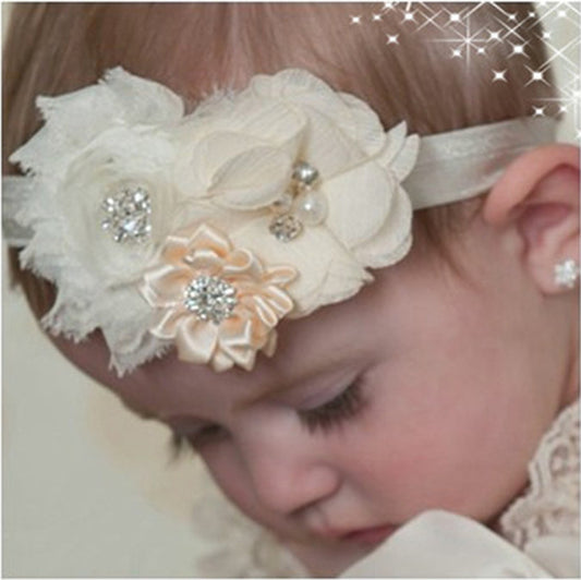 12Clrs Newborn Baby Girls Satin Ribbon Flower Headbands Photography Props - Shopy Max