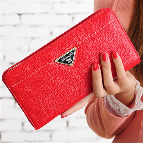 2016 fashion designer brand wallet genuine leather purse long women