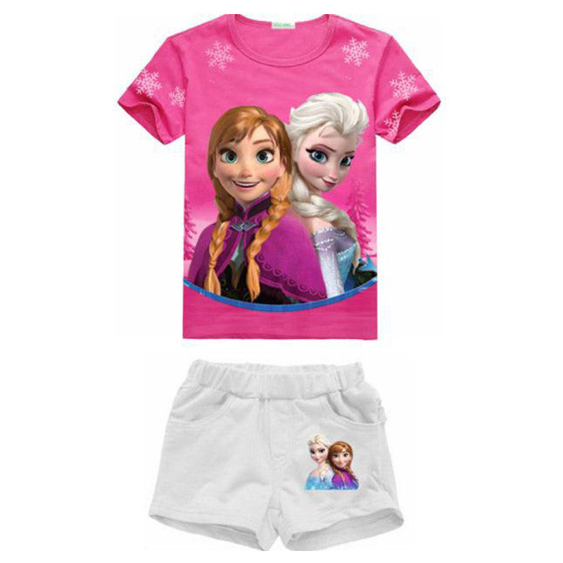 2016 New High Quality Summer Baby Girls Elsa Anna Clothes Sports Suit - Shopy Max