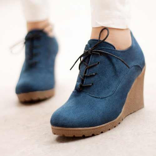 Brand New High Heel Wedges Shoes Platform Pumps for Women Lace up