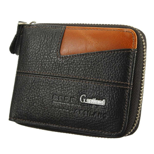 New Short Wallet Genuine Leather Men Patchwork Pattern Fashion Retro Style Male Purse Card Holder Wallets