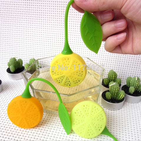 Hot sale cute Lemon Silicone Loose Tea Strainer Herbal Spice Infuser Filter Tools
