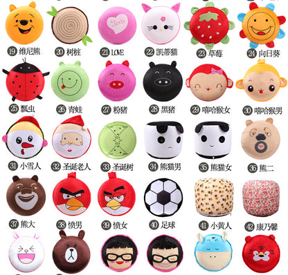 Free ship 1pcs inflatable Stool thickening Cotton Cover Cartoon Plush inflatable Pouf Chair Lovely Pneumatic Stools Portable