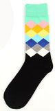 Mens Tide Brand Happy Socks Colorful Gradient Diamond Summer Style Combed Cotton Sox - Shopy Max