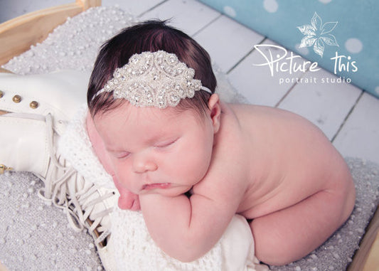 SIMPLY -Vintage Rhinestone Headband Baby girl crystal Headband  glisten Headband baby hair accessories photo props - Shopy Max