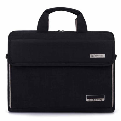 Big Capacity Nylon 13.3 14 15.6 Inch Laptop Handbag Black Shoulder Bag