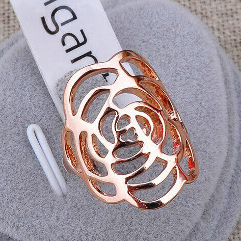 wholesale Italina rigant channel women fashion rose flower jewelry 18K gold ring HOT SALE