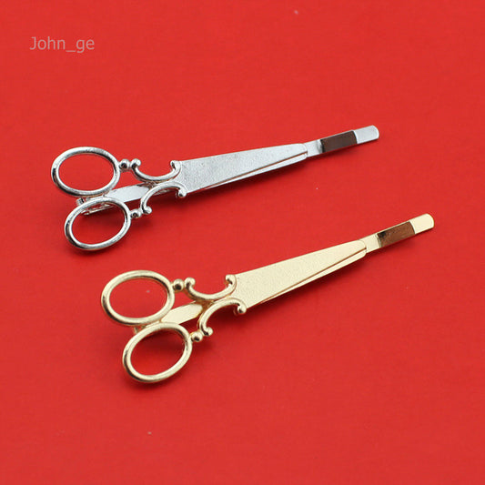 New Hot Sell Fashion Women Gold/Silver Tone Scissor Hair Pins Clips Jewelry Girl's Lady Women