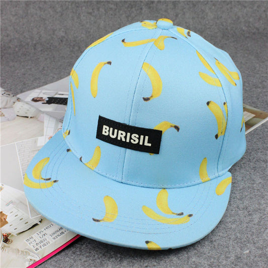 High quality fruit banana peach pineapple printing hip-hop baseball cap hat fashion burisil letter brand for men and women