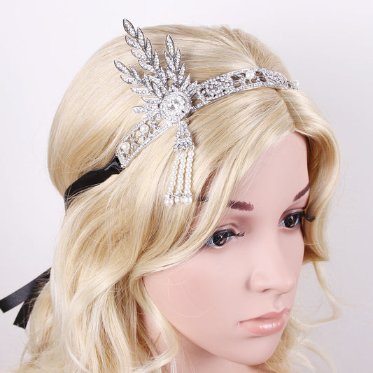 The Great Gatsby DAISY Crystals Pearl Tassels Hair Hoop Headband, Fashion Hair jewelry Christmas gifts