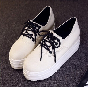 Fashion Women's Lace Up British Goth Punk Canvas Shoes Woman Sneaker Hot Sale Platform Creepers Shoes For Women Sneakers Autumn - Shopy Max