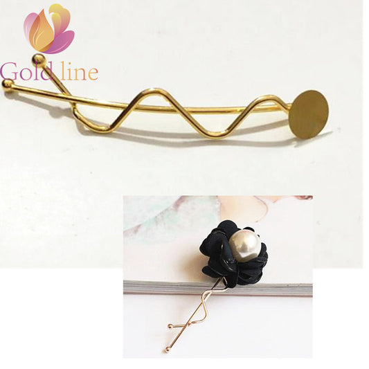 Free Shipping 30 pcs  Golde Twist clip l clip  Metal Hair accessories DIY Jewelry