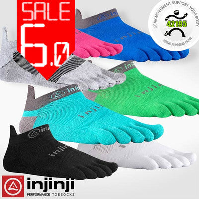 Injinji Run 2.0 No Show Light Weight LW Coolmax Running Socks, Five Finger Socks,3 pairs/lot, Grey, White, Black, Blue