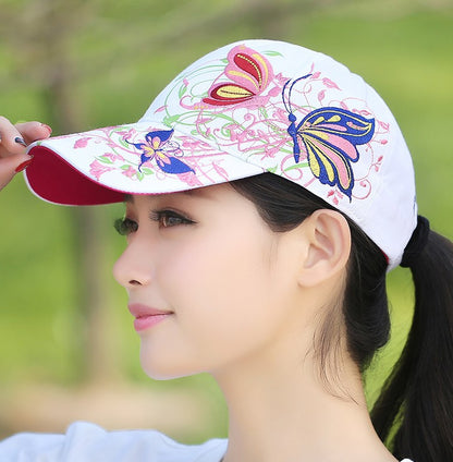 2016 summer embroidery butterfly Cap Unisex Military Hat Baseball