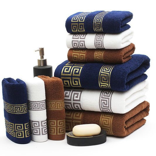 Wholesale 3pc/set super soft 100% cotton Embroidered towel set high