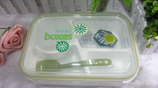 Portable High-grade PP Plastic bento lunch box with soup bowl and spoon 3in1 microwave - Shopy Max