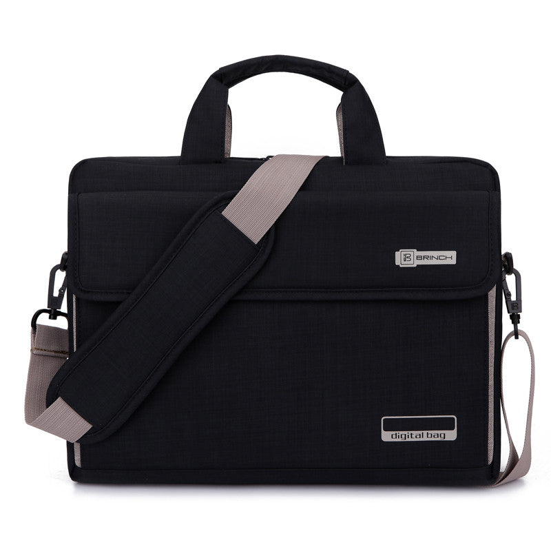 Big Capacity Nylon 13.3 14 15.6 Inch Laptop Handbag Black Shoulder Bag