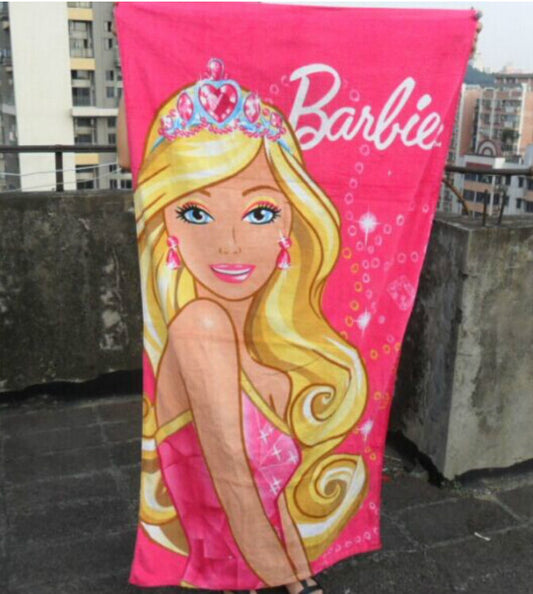 Free shipping  1.5 meters cartoon  microfiber towel  barbie princess mei red towels
