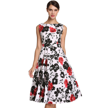 ACEVOG Brand S - 4XL Women Dress Retro Vintage 1950s 60s Rockabilly Floral Swing Summer