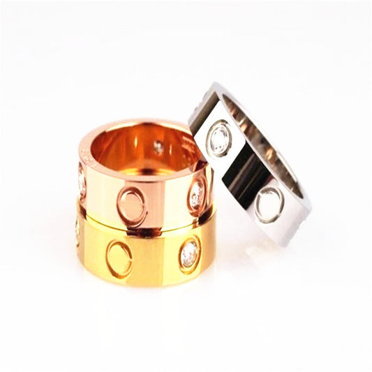 New Fashion Carter love Rings Brand Design 4mm Width Stainless Steel Rings For Woman