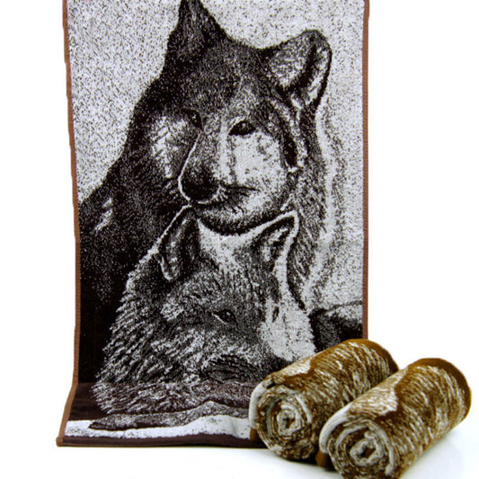 2Pcs/lot Size 34*73cm 100% cotton material towel Dances with Wolves design - Shopy Max