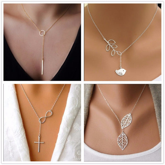 Gold Silver Tones Infinity Necklaces - Shopy Max