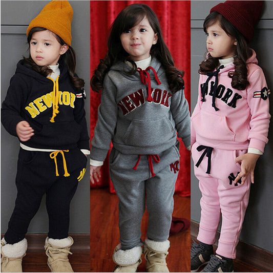 Girl Clothing Set,3-8 Age Girls Sport Clothes Suits Sets Children Hoodie - Shopy Max
