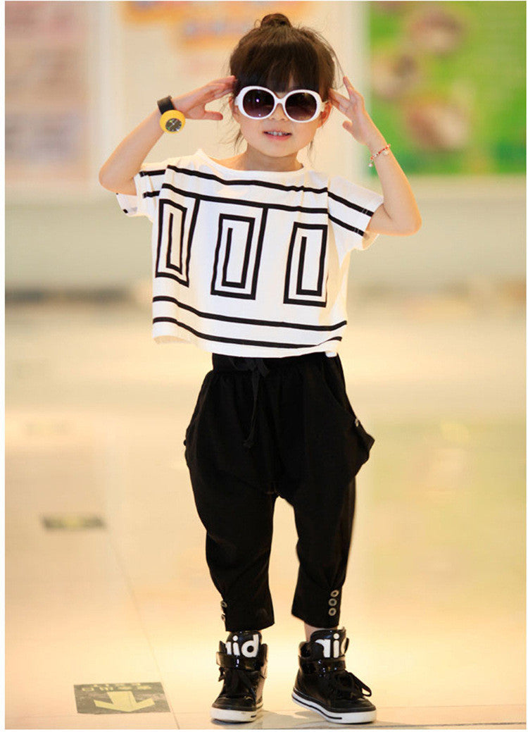 Top Quality Baby Toddler Girls Clothing Set Little Big Kids Clothes Summer T Shirt + Pants 2pcs Suit - Shopy Max