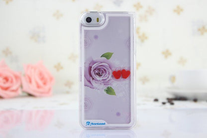for iphone 5s hourglass case liquid case Fun Crystal Clear sand heart Quicksand Hard Cover Case Case for iPhone 5 5S