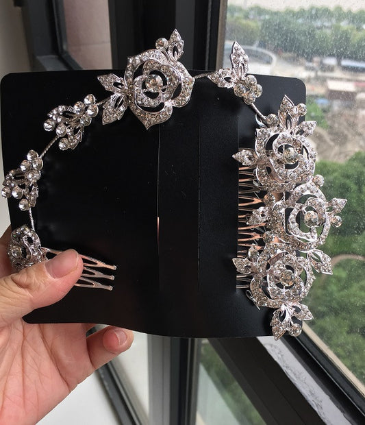 Slam styling crystal long wedding hair comb bridal hair accessories