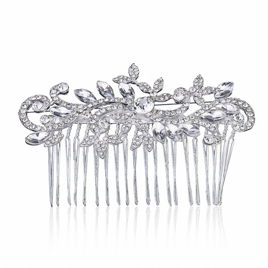 Women Wedding Jewelry Environmental Friendly Zinc Alloy 888 Rhinestone Bride Hair Comb Accessories