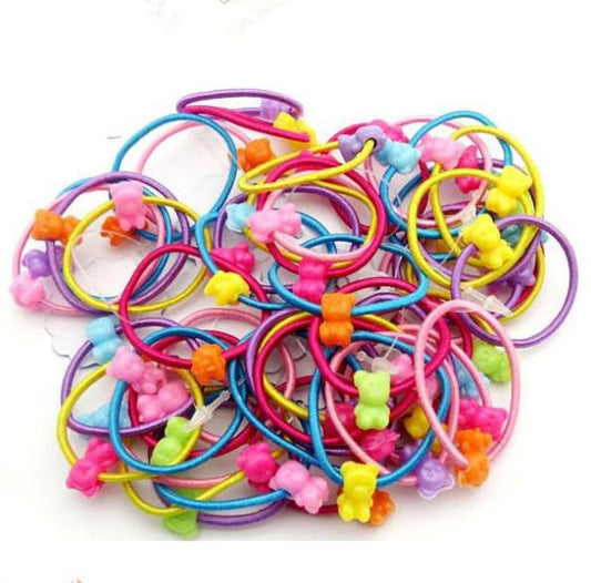 TS 50 pcs High Quality Carton Round Ball Kids Elastic Hair bands - Shopy Max