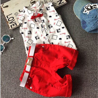 Hot sale! 2016 Summer style Children clothing sets Baby boys girls t shirts+shorts