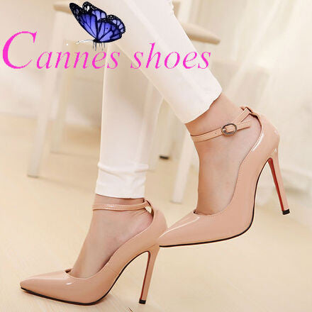 Red bottom sole high heels pumps for women elegant nude pumps thin heels pumps pointed toe women shoes high heels wedding shoes - Shopy Max