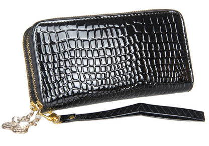 Large Capacity purse Litchi Grain Women Wallets Long Clutches Double Zipper
