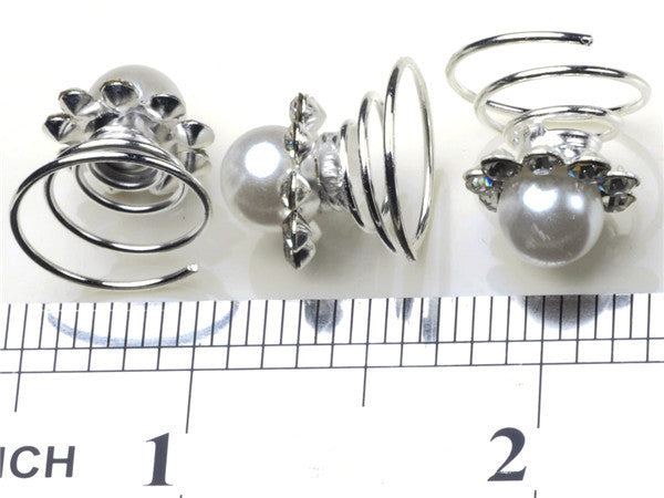 12pcs Princess Crystal Rhinestone Flower Pearl Hair - Shopy Max