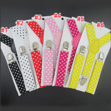 BD015--Hot Sale Dots Print suspenders for kids High quality 3 clips baby suspenders