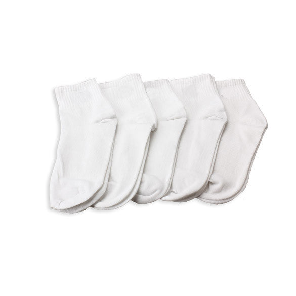 High Quality 5 Pairs Men's Ankle Socks Men's Cotton Low Cut Sport Athletic Socks One Size White