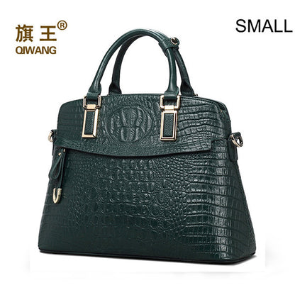 Qiwang Classic Crocodile Women Bag Big Brand Luxury Elegant Top-handle Bags Fashion - Shopy Max