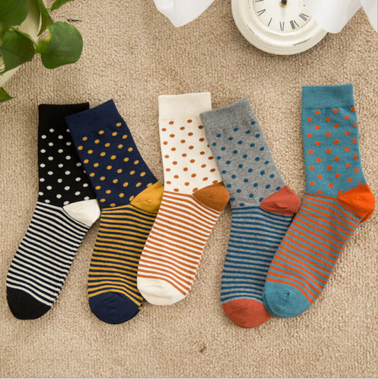5 styles new high quality combed cotton men autumn winter creative brand happy socks