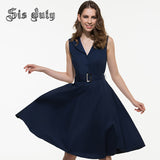 Sisjuly 50s 60s Women Vintage Dresses Summer Elegant  Dress Sleeveless Party Dresses - Shopy Max