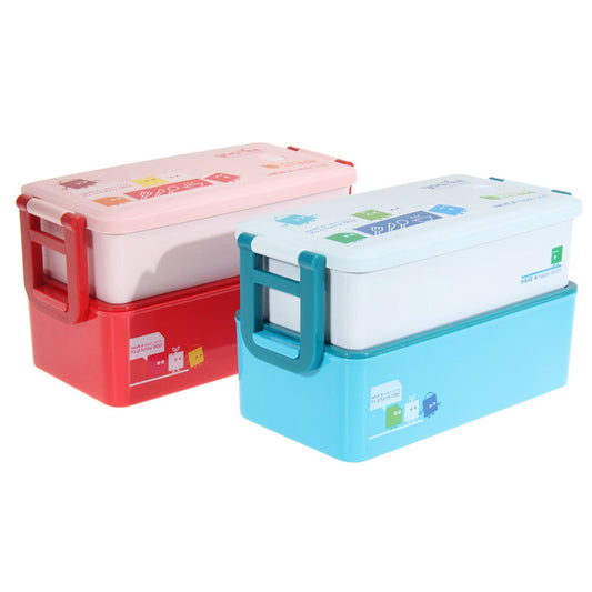 New Coming Lovely 2 layer Bento Lunch Box for Kids Food Container Food Tableware