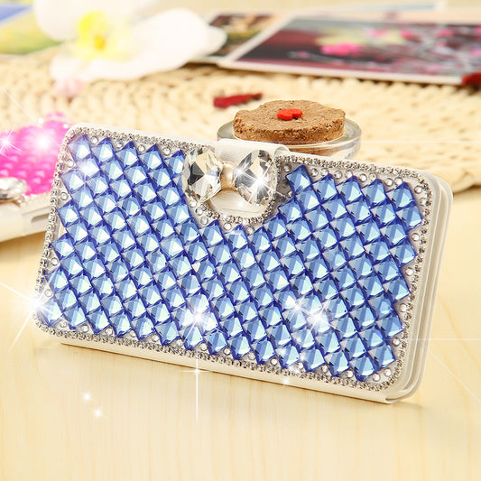 S6 Edge /S6 Edge Plus Deluxe Diamond Stand Wallet Leather Case for Samsung Galaxy S6 Edge /S6 Edge+ Silk Skin Chic + Card Slot - Shopy Max