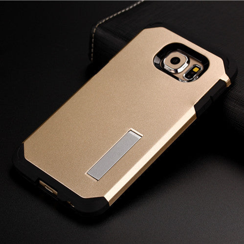 Luxury Tough Slim Armor Case For Samsung Galaxy S6 G9200 G920 G925F Mobile Phone Bag Cases Back Cover With Stand Function - Shopy Max