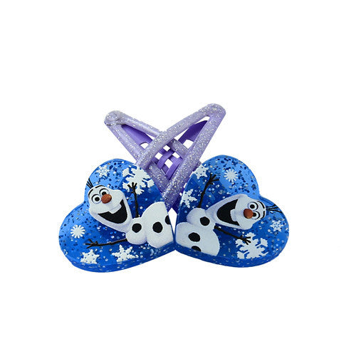 1 pair 5cm Elsa Anna Heart-shaped clip Headwear Female Girls babys Hair Accessory - Shopy Max